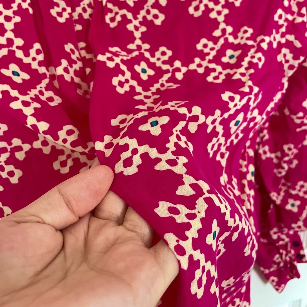 Anthropologie Maeve Pink and White Blouse - Picture 4 of 6